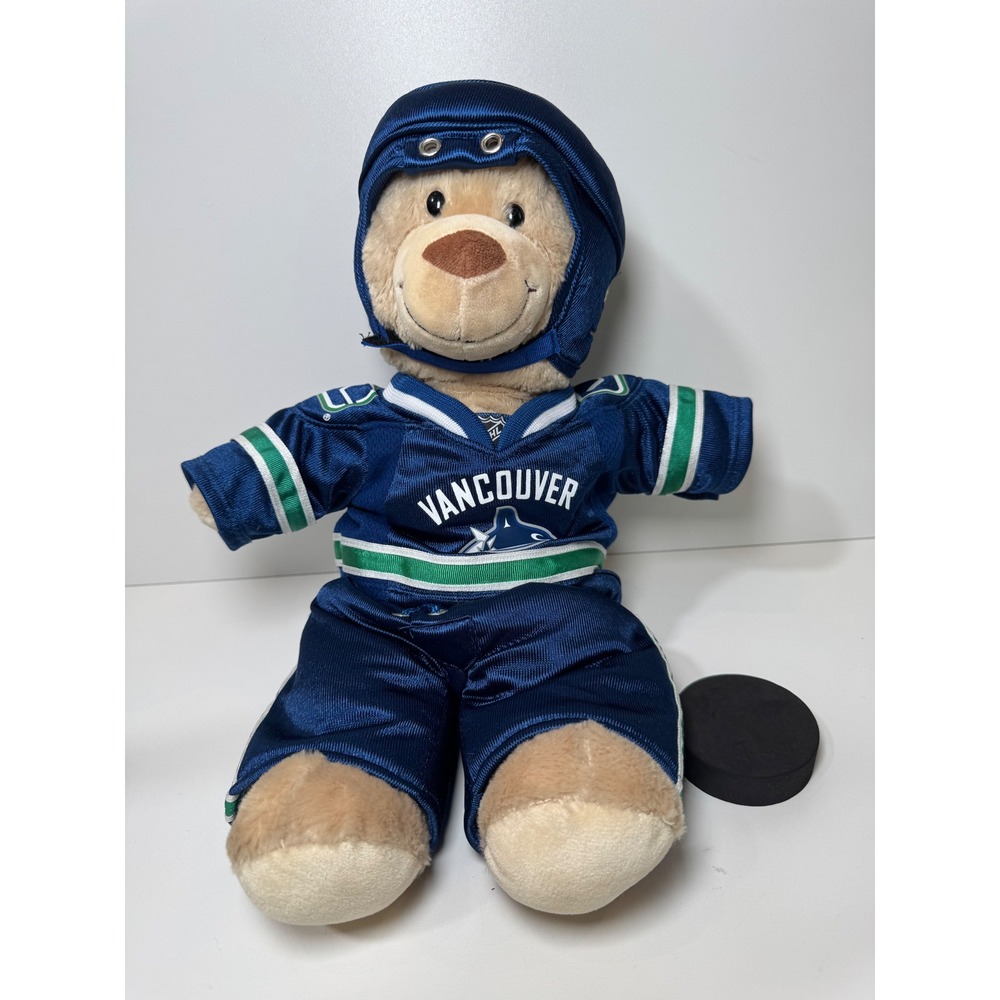 Build-A-Bear BABW Vancouver Canucks NHL Teddy Bear Outfit Jersey Helmet Set